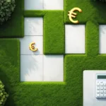 Rekenmachine met euro symbolen op geometrische tuin met groene gazons en witte paden van bovenaf gezien---**Explanation of approach (not part of alt text):**
- Started with main subject (calculator with euro symbols)
- Included key visual elements (geometric garden, green lawns, white paths)
- Mentioned aerial perspective
- Stayed under 125 characters
- Used natural Dutch phrasing
- Included relevant keywords for landscaping/financial context