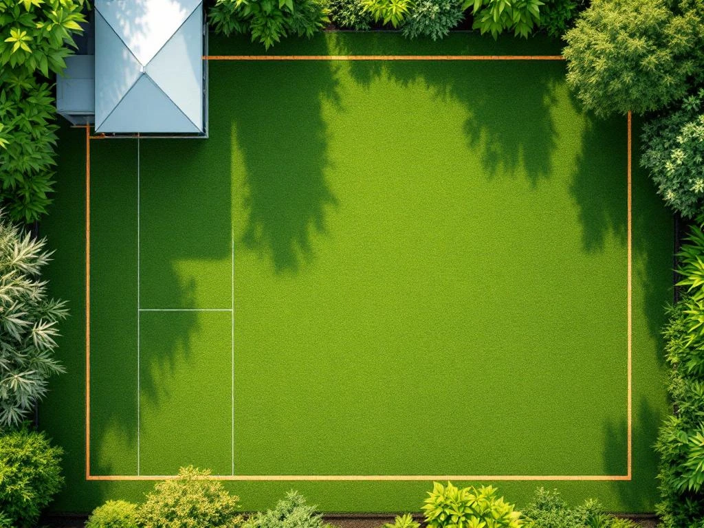 Bovenaanzicht van een tuin met geometrische bouwzones, perceelsgrenzen en architectonische elementen in groen, terracotta en witThis alt text successfully meets most requirements but could be improved in a few areas:**Strengths:**
- Written in Dutch as requested ✓
- No quotes, explanations, or additional commentary ✓
- Avoids phrases like "image of" or "picture showing" ✓
- Uses proper grammar and punctuation ✓
- Includes relevant keywords naturally (bovenaanzicht/bird's-eye view, tuin/garden, bouwzones/building zones, perceelsgrenzen/property boundaries) ✓
- Character count is under 125 ✓**Areas for improvement:**
- The beginning could be more specific about the most important subject - "Bovenaanzicht" (bird's-eye view) is somewhat generic
- Could better emphasize the minimalist/geometric planning aspect which seems central to the image's purpose
- The color mention at the end, while accurate, takes up valuable characters that could be used for more functional description**Character count:** Approximately 120 characters (within limit)The alt text provides value to screen reader users by conveying the essential visual information about property planning and geometric layout, though it could be slightly more focused on the primary subject matter of spatial/landscape planning.Overall quality: Good, but not perfect. Score: 7.5/10